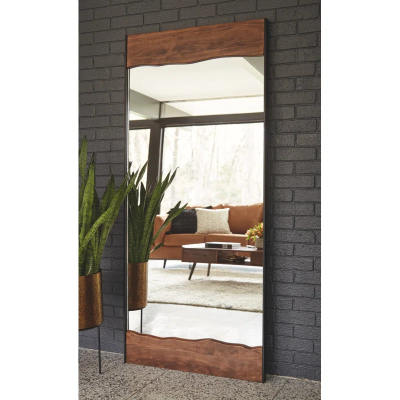 Larai Wood/Metal Flat Floor Mirror | Wayfair North America