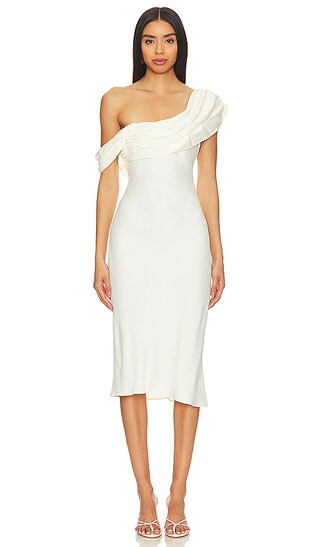 Vania Midi Dress in Ivory | Revolve Clothing (Global)
