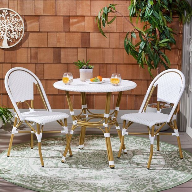 Country Coastal Outdoor Bistro Chair Set of 2 | Antique Farm House