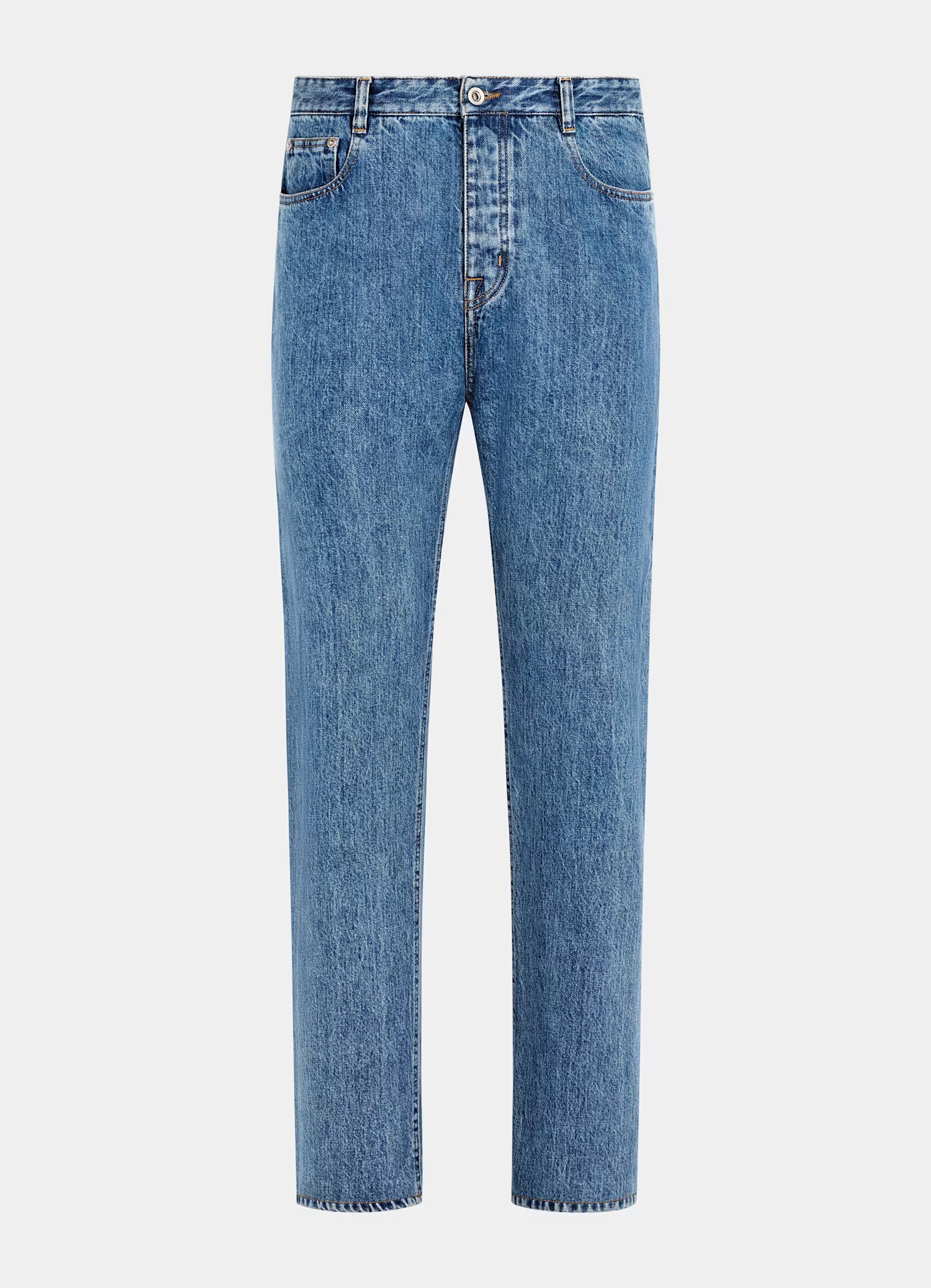 Mid Blue Straight Leg Jeans | Suitsupply (US)