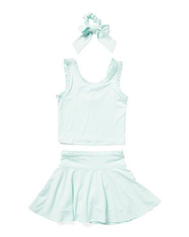 Big Girls 2pc Lettuce Edge Tank And Skort Set With Scrunchie | Kids' Sets | Marshalls | Marshalls