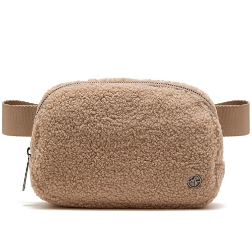 Pander Fanny pack Everywhere Fleece Belt Bag for Women and Men with Adjustable strap Belt, 1L. (Tan) | Amazon (US)