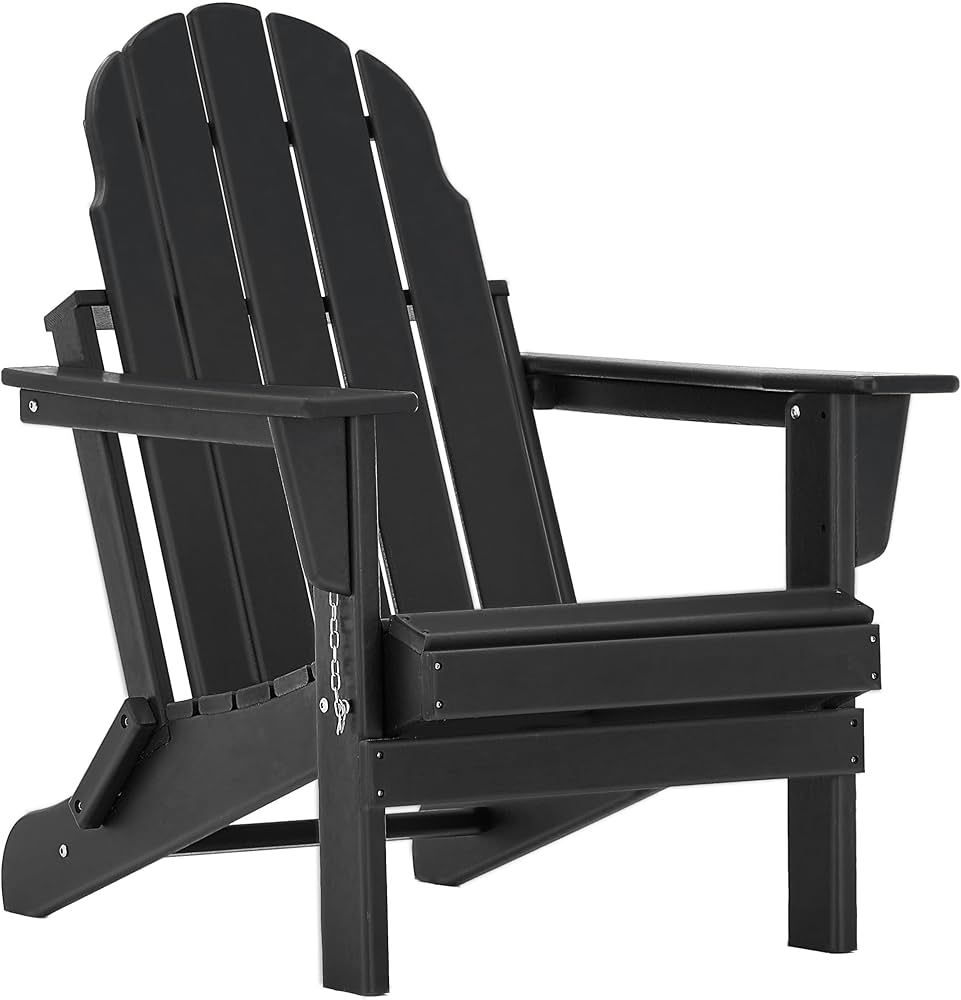 Restcozi Adirondack Chairs, HDPE All-Weather Adirondack Chair, Fire Pit Chair (Folding, Black) | Amazon (US)