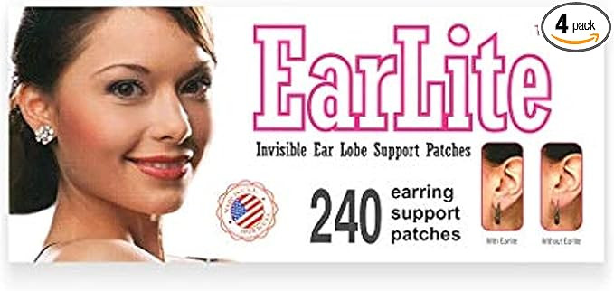 EarLite 240 (60 Ea pack X 4) Invisible Earring Ear-Lobe Support Waterproof Patches in ZipLock Pou... | Amazon (CA)