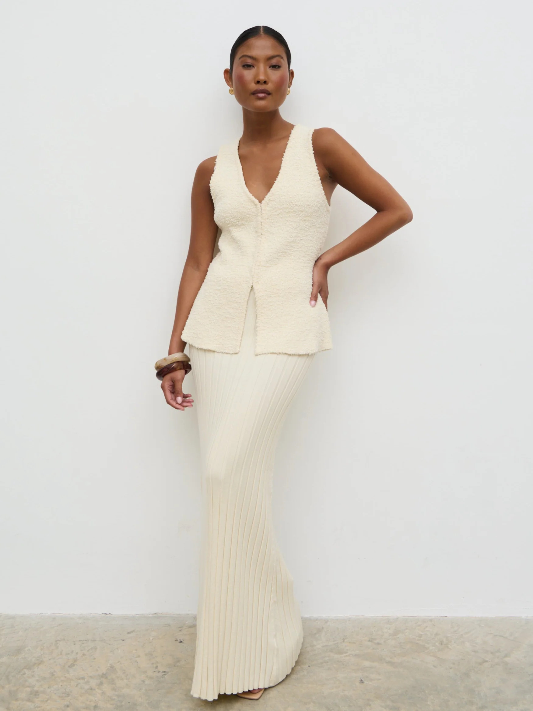 Alma Pleated Knit Maxi Skirt | Pretty Lavish (UK)