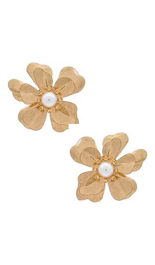 Flower Earrings in Gold | Revolve Clothing (Global)