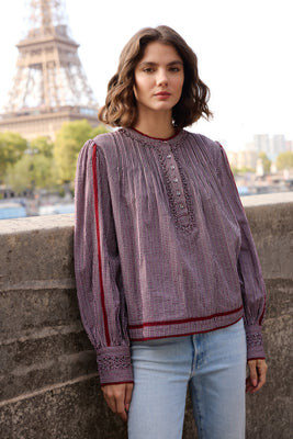 Cordelia Top- Lubeck Wine | Oliphant Design