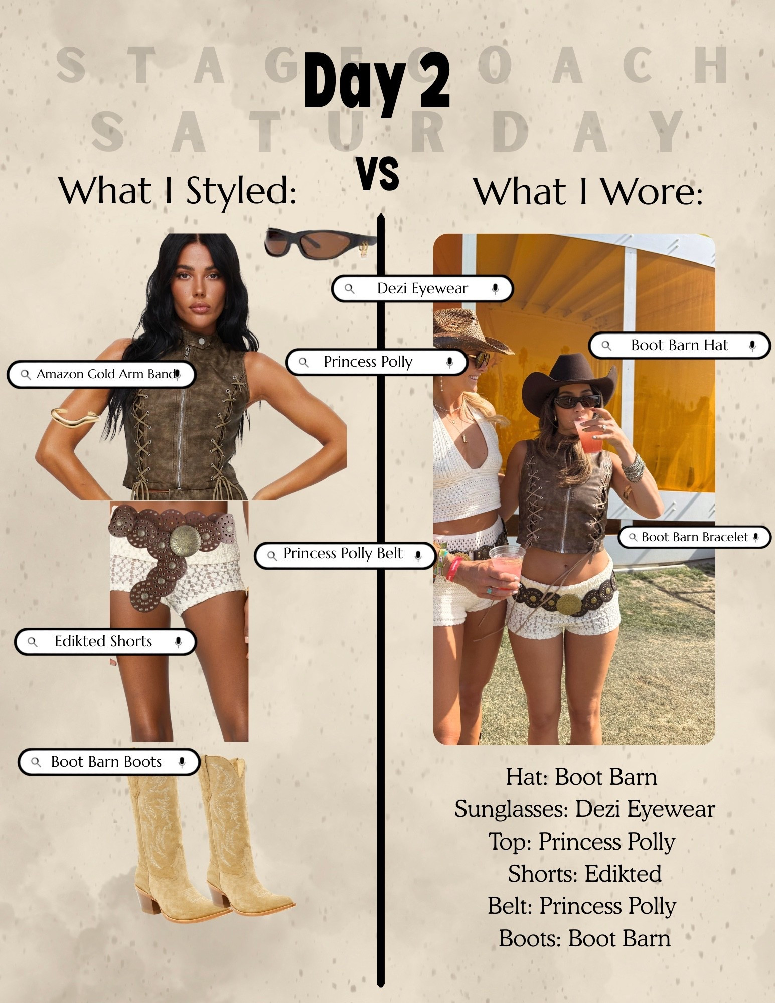 Stagecoach outfit inspo: day 2 🤠🤎🌾 #festival #western #belt #boho #minishorts #stagecoach #princesspolly #countryoutfit #edikted #dezi #bootbarn 

#LTKootd #LTKFestival