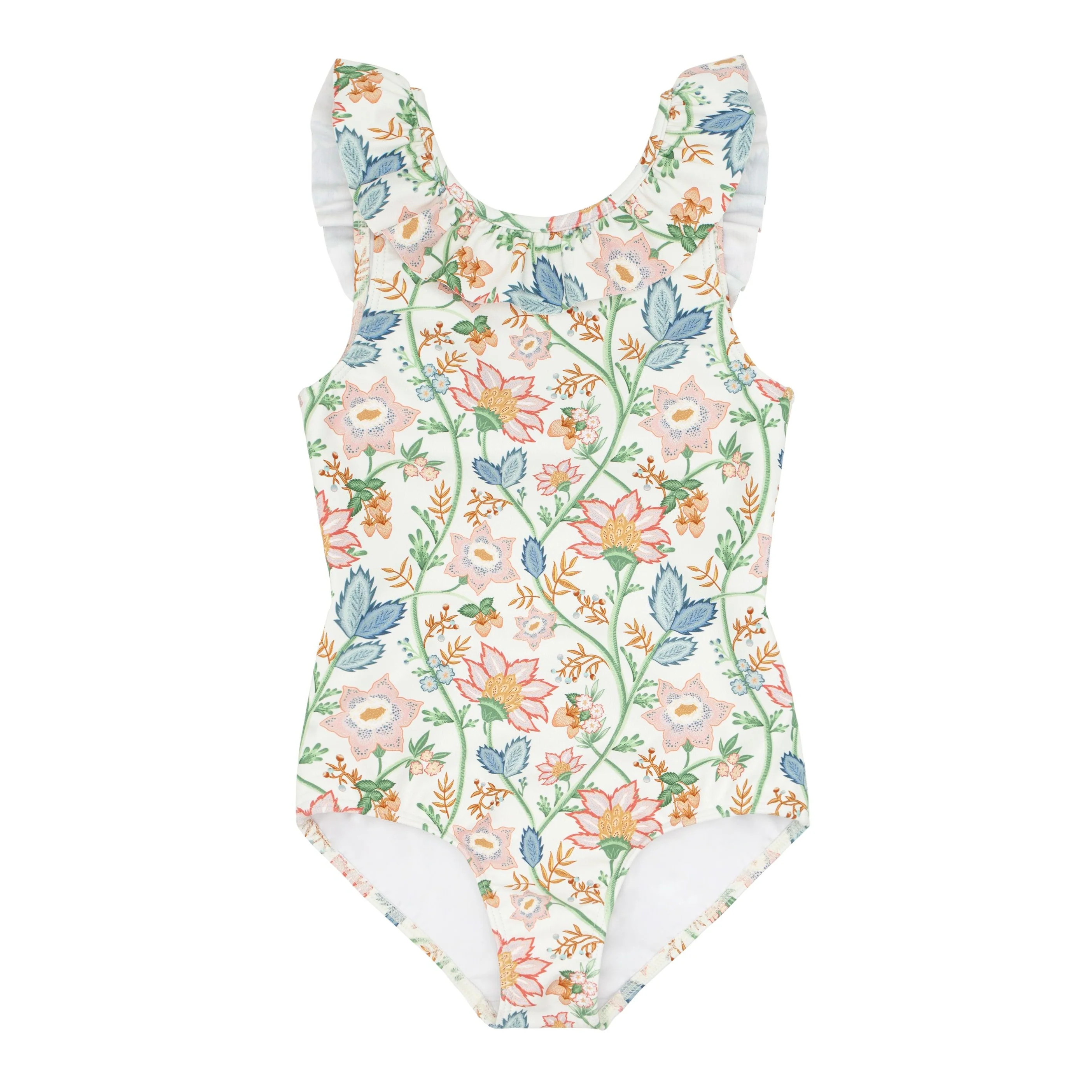 minnow x daphne oz girls wild bloom floral ruffle collar one piece | minnow