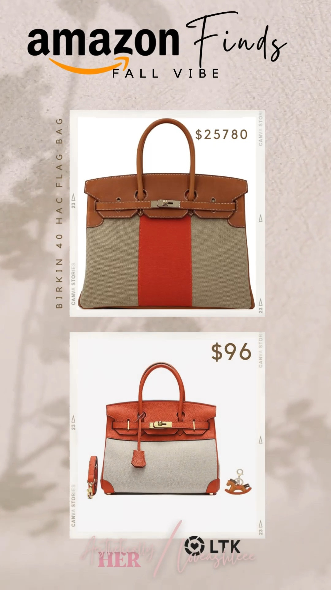 Dreaming of luxury without the splurge? ✨ I found these stunning Hermès Birkin and Bottega Veneta dupes on Amazon, giving you the iconic look for a fraction of the price! 👜💸 #AffordableLuxury #DesignerDupes #AmazonFinds #LookForLess #StyleOnABudget #FashionDeals #BagLover #LTKSale #LTKFinds

#LTKSeasonal #LTKStyleTip #LTKFindsUnder100