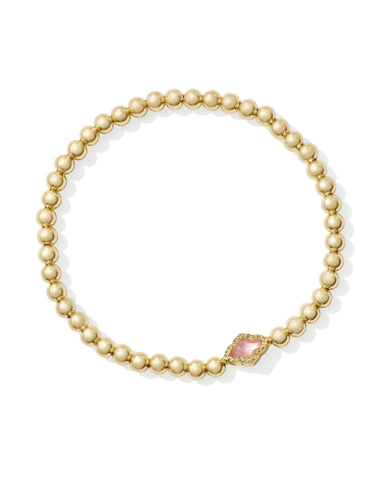 Kendra Scott Abbie Gold Beaded Stretch Bracelet in Azalea | Illusion | Kendra Scott
