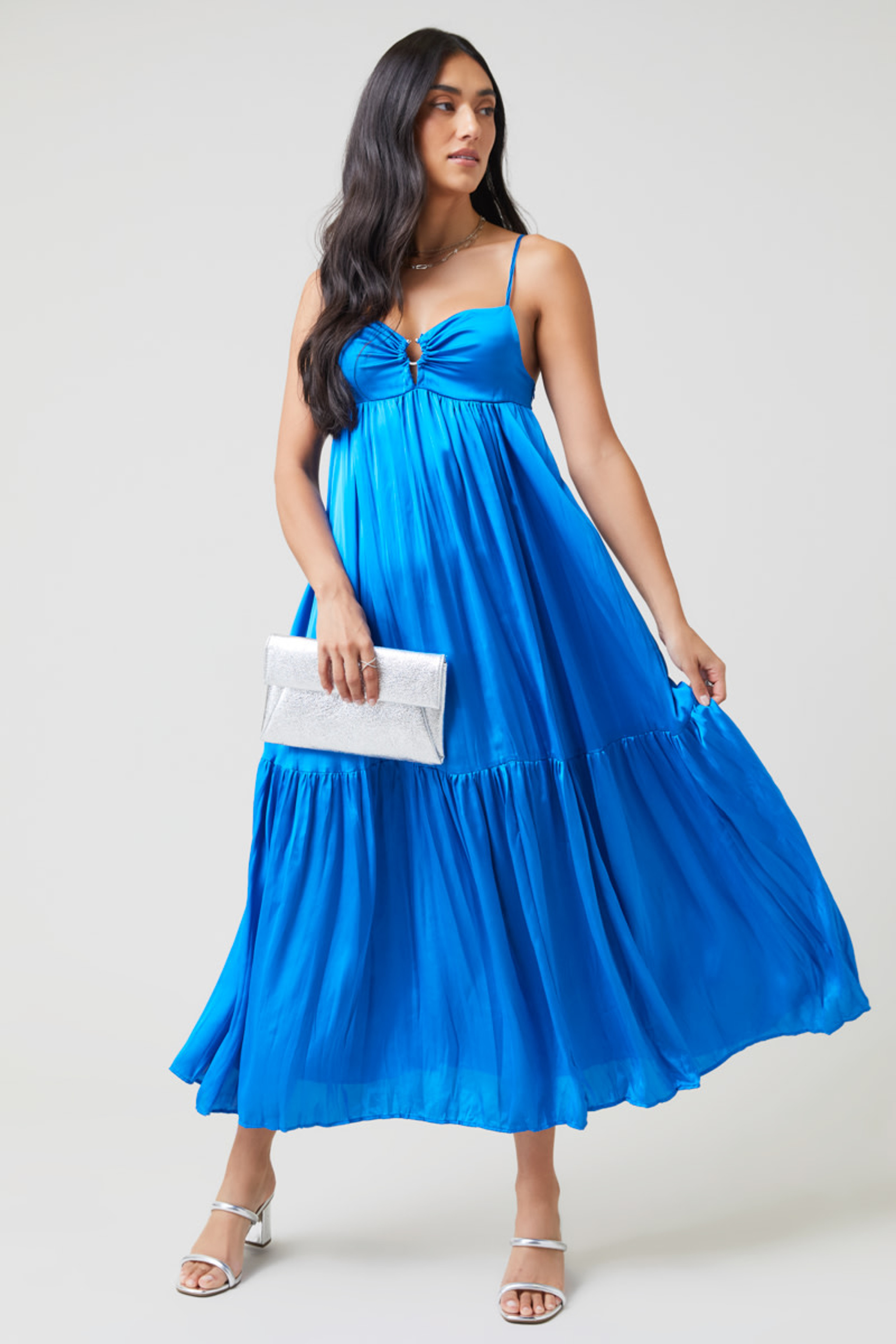 Simone Strappy Open Front Maxi Dress | Francesca's
