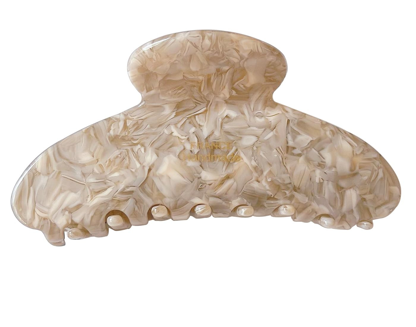 Wenlly large tortoise shell claw clip, 4.1 Inch cellulose acetate hair claw clips, marble non-slip strong hair hold barrettes for women and girls, Beige | Amazon (US)
