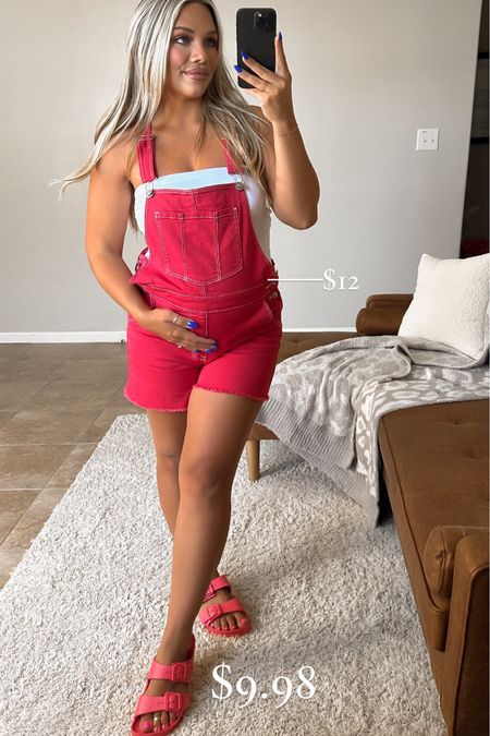 These $12 Walmart denim short overalls are available in four color options. They have really good stretch very comfortable on. These red ones are perfect for Memorial Day or Fourth of July 🇺🇸

@walmart @walmartfashion @walmartcreator Walmart, Walmart fashion, Walmart finds, Walmart style, Walmart shoppers, #walmart #walmartpeople #walmartfashion #walmartfinds #iywyk #walmartdeals #affordable #denim #overalls #shortoveralls 

#LTKFindsUnder100 #LTKStyleTip #LTKFindsUnder50