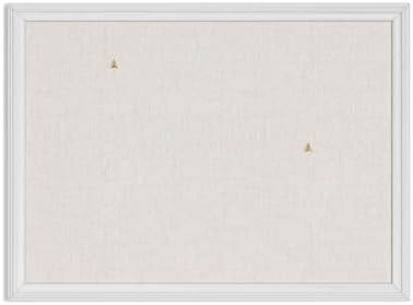 U Brands Farmhouse Linen Bulletin Board, 24" x 18", White Wood Style Frame, Industrial Grade Pinn... | Amazon (US)