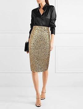 L'VOW Sequin Skirts for Women High Waist Sparkle Pencil Skirt Club Cocktail Party Clothing Bodyco... | Amazon (CA)