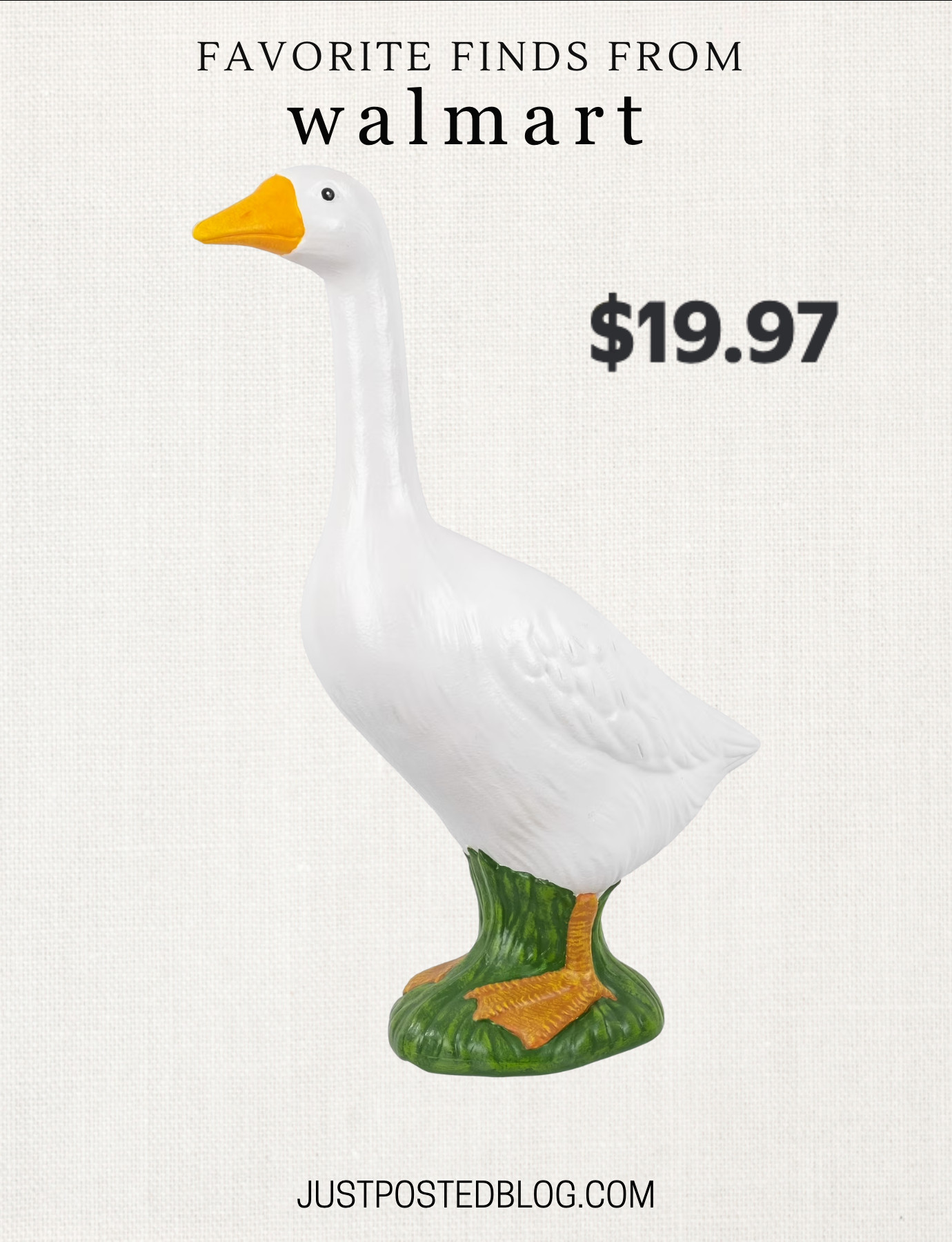 Porch gooses are becoming so popular, and I love it!!! This one from Walmart is under $20!! 

 