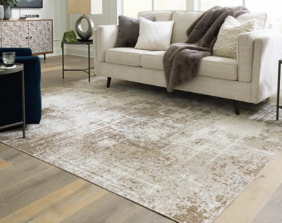 Grifflain Washable 8' x 10' Rug, Tan/Brown/Gray | Ashley Homestore