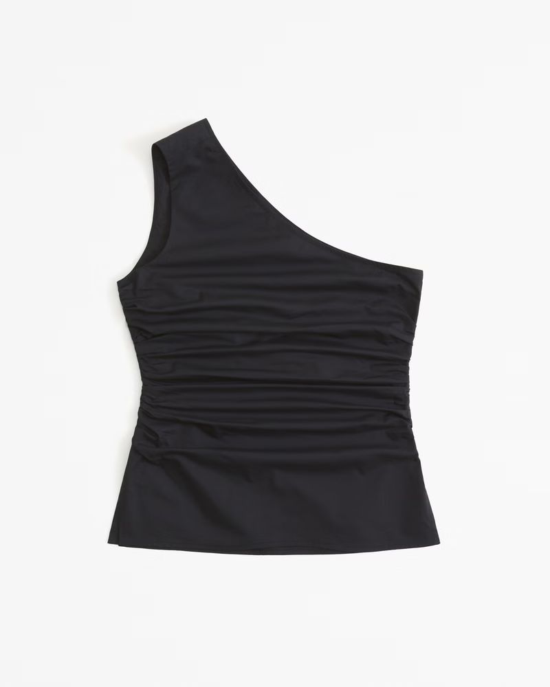 Women's Asymmetrical Poplin Top | Women's Tops | Abercrombie.com | Abercrombie & Fitch (US)