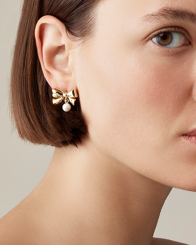 Pearl drop bow earrings | J. Crew US