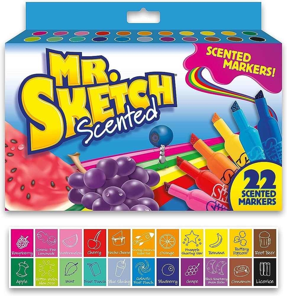 Mr. Sketch Scented Markers, Chisel Tip, Assorted Colors, 22 Count | Amazon (US)