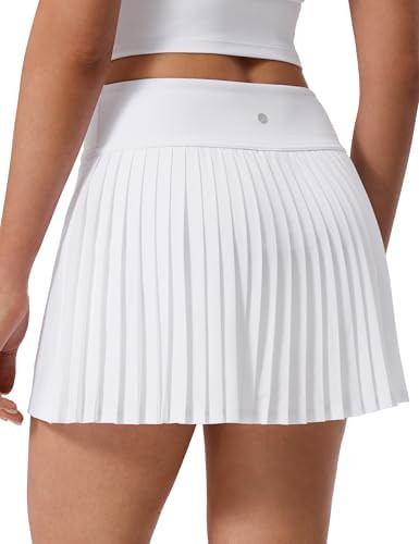 CRZ YOGA High Waisted Pleated Back Tennis Skirts for Women - A-line Front Mini Golf Casual Skort ... | Amazon (US)