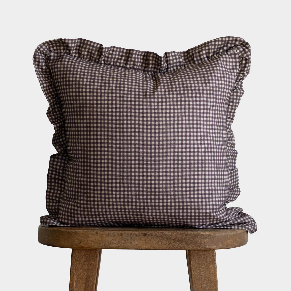 Plum Mini Gingham Ruffle -18" | 20" | 22" | Woven Nook