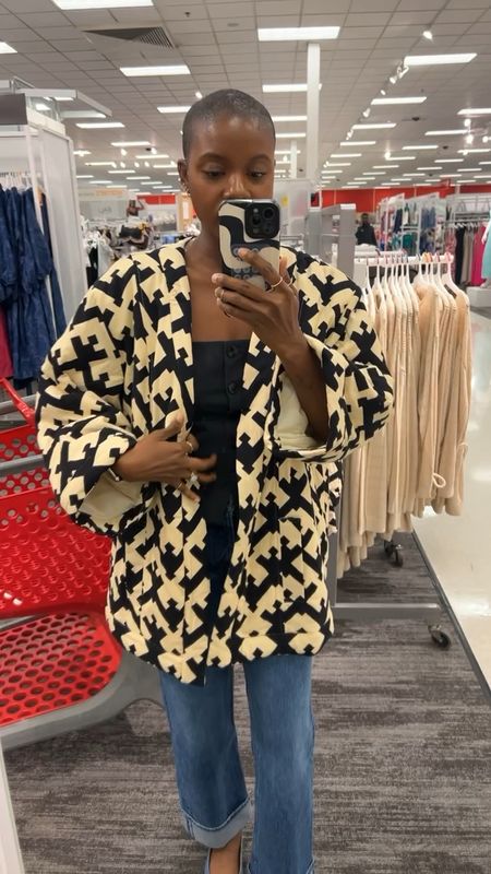 I keep getting so many compliments on this oversized geo print jacket so I’m sharing it again for you. I’m wearing a size L/XL for added sleeve length 

#LTKVideo #LTKfindsunder50 #LTKworkwear