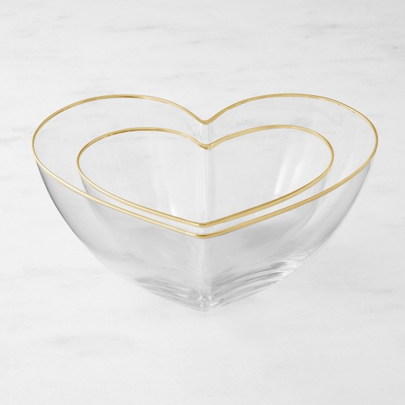 Heart 2-Piece Glass Serving Bowl Set | Williams-Sonoma