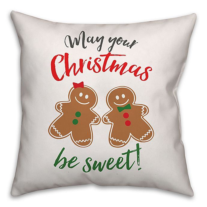 Gingerbread Holiday Pals Square Throw Pillow | Bed Bath & Beyond