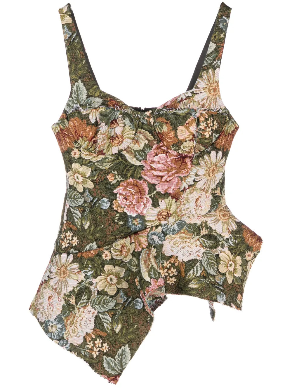 floral-jacquard brocade top | Farfetch Global