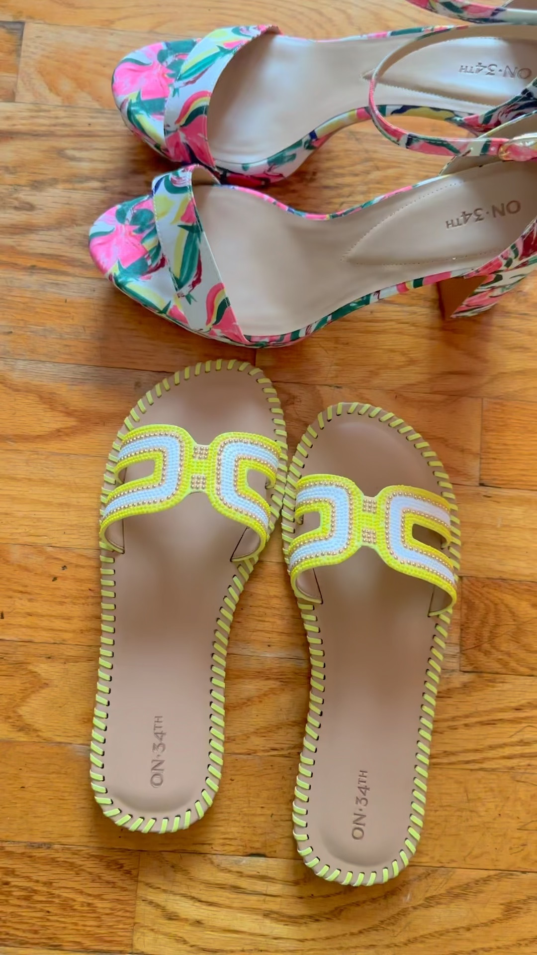 Loving my new in summer sandals. I found a floral printed pair with a stacked heel and then I found these beautiful slides. Size up if you have wide feet.

#LTKShoeCrush #LTKStyleTip