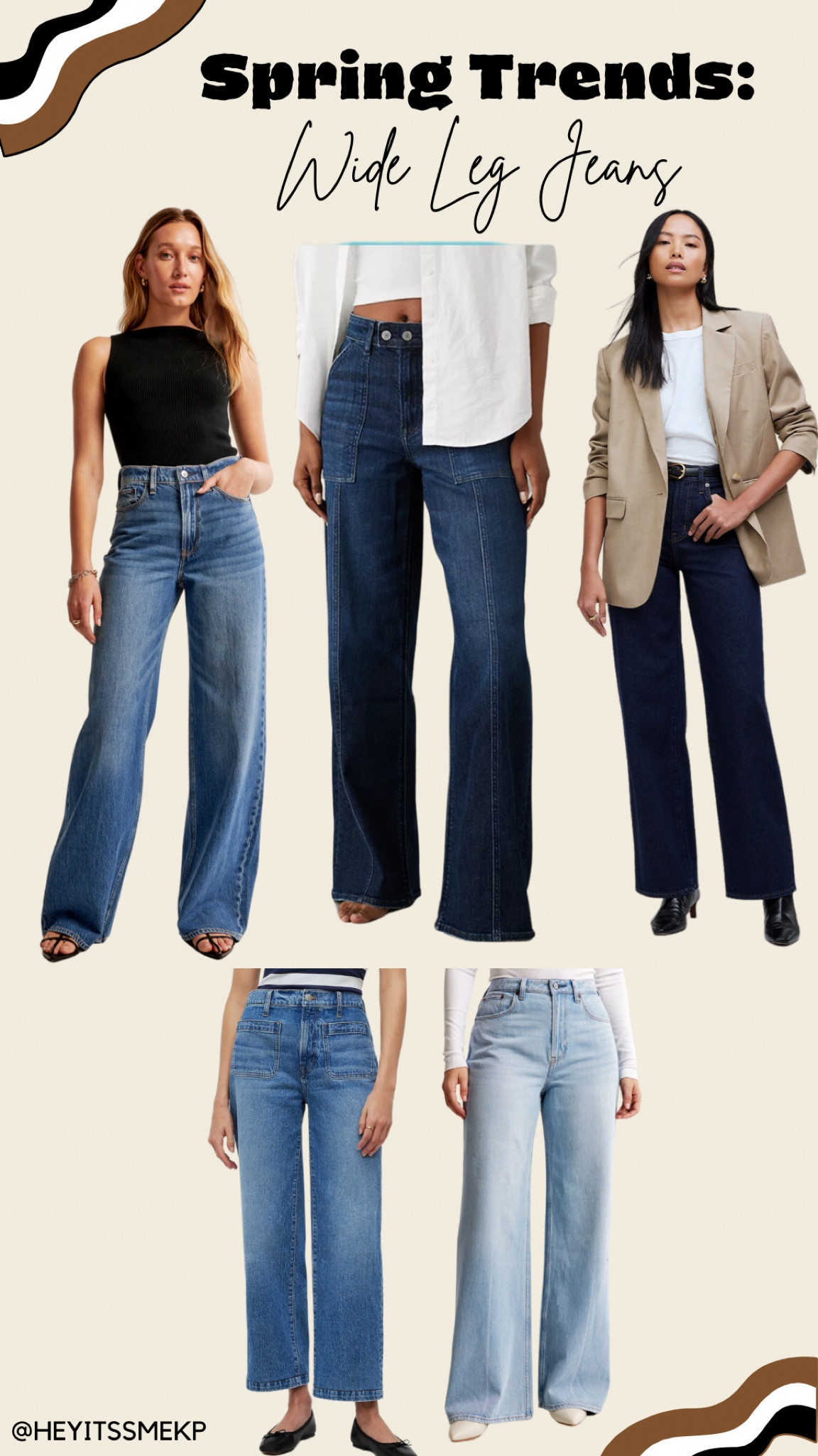 Wide leg jeans are the IT JEAN for spring and these styles are sooo flattering to help elongate the legs 😍

#LTKfindsunder50 #LTKSeasonal #LTKstyletip
