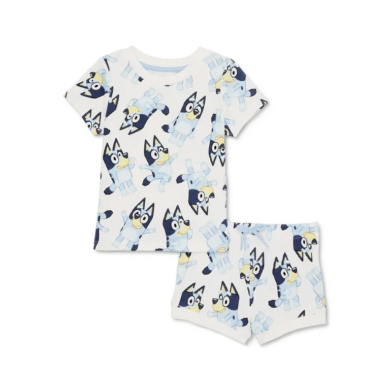 Bluey Toddler Girls Tee and Ribbed Shorts Set, 2-Piece, Sizes 2T-5T - Walmart.com | Walmart (US)