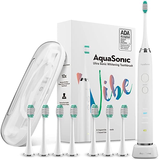AquaSonic Vibe Series Ultra Whitening Toothbrush – ADA Accepted Electric Toothbrush - 8 Brush H... | Amazon (US)