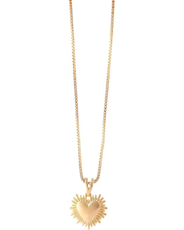 Gold Heart Necklace - Dainty 14k Gold Plated with Stylish Spike Heart Detailing | Elegant Jewelry... | Amazon (US)