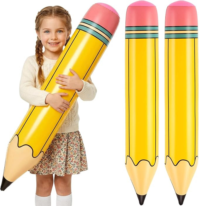 2 Pcs 27 Inch Inflatable Pencils, Large Inflatable Crayons Blow Up Pencil, Graduation Party Decor... | Amazon (US)
