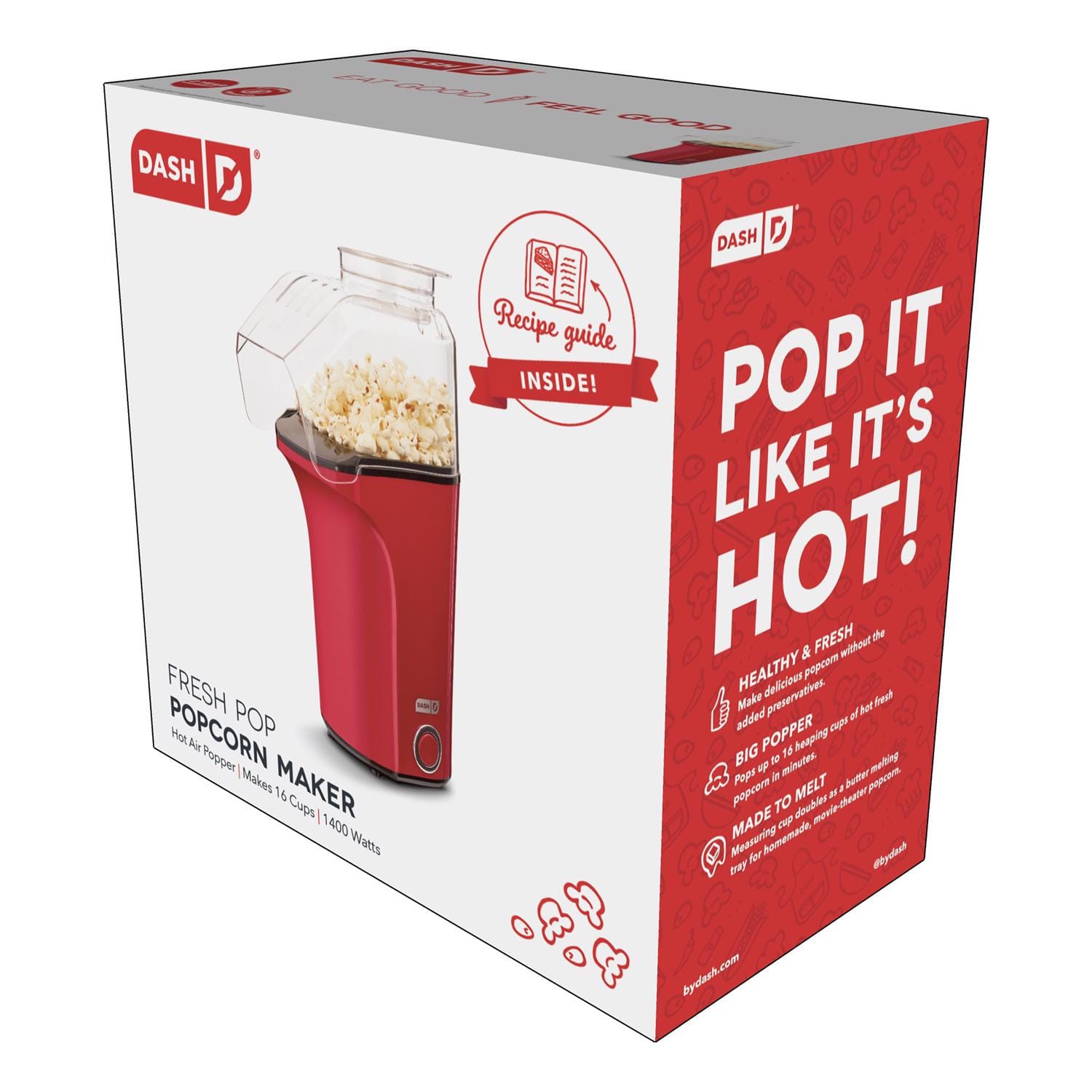 DASH - 16 cups Air Popcorn Maker - Red | Best Buy U.S.