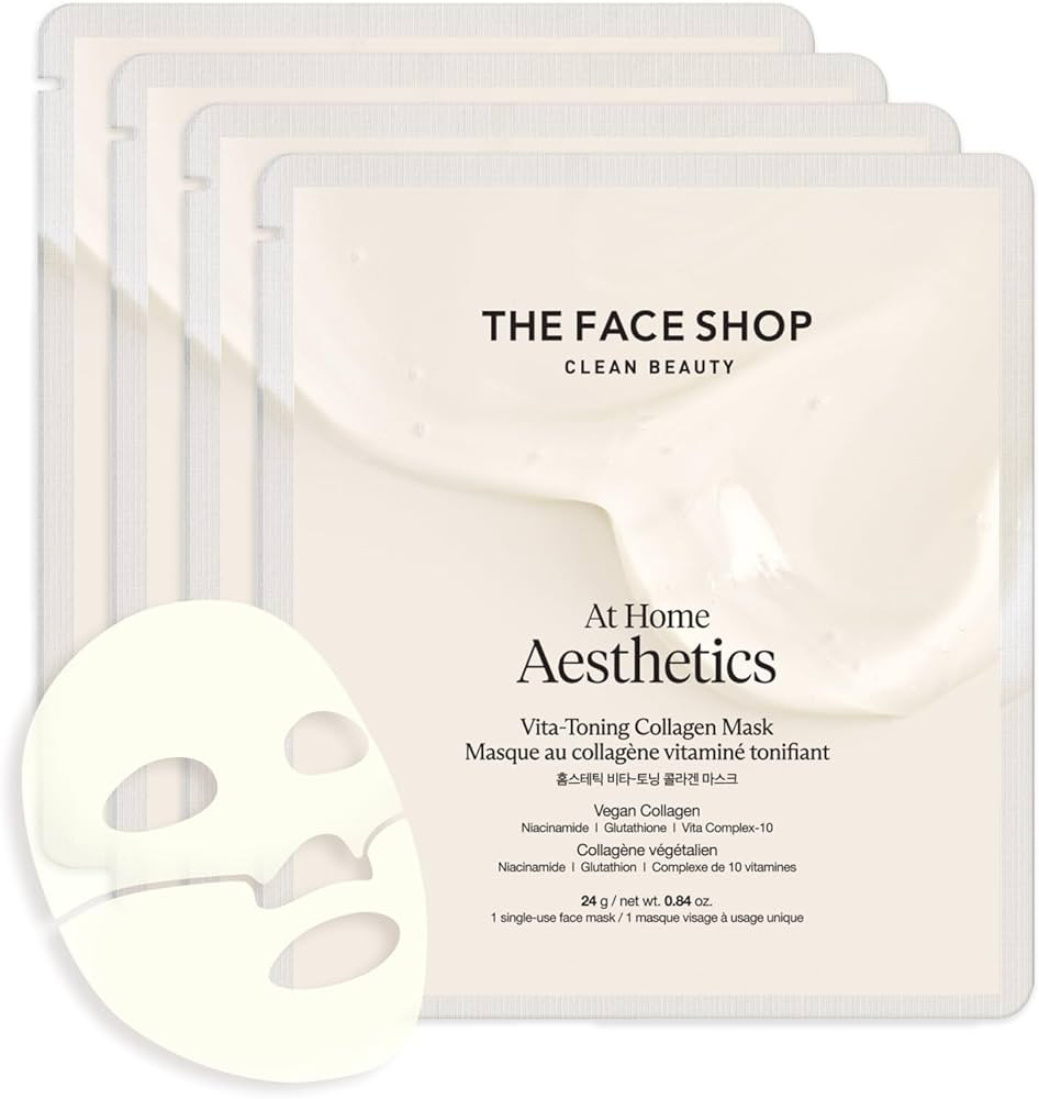 The Face Shop At Home Aesthetics Vegan Collagen Face Mask, Korean Glass Skin Care, Original & Vit... | Amazon (US)
