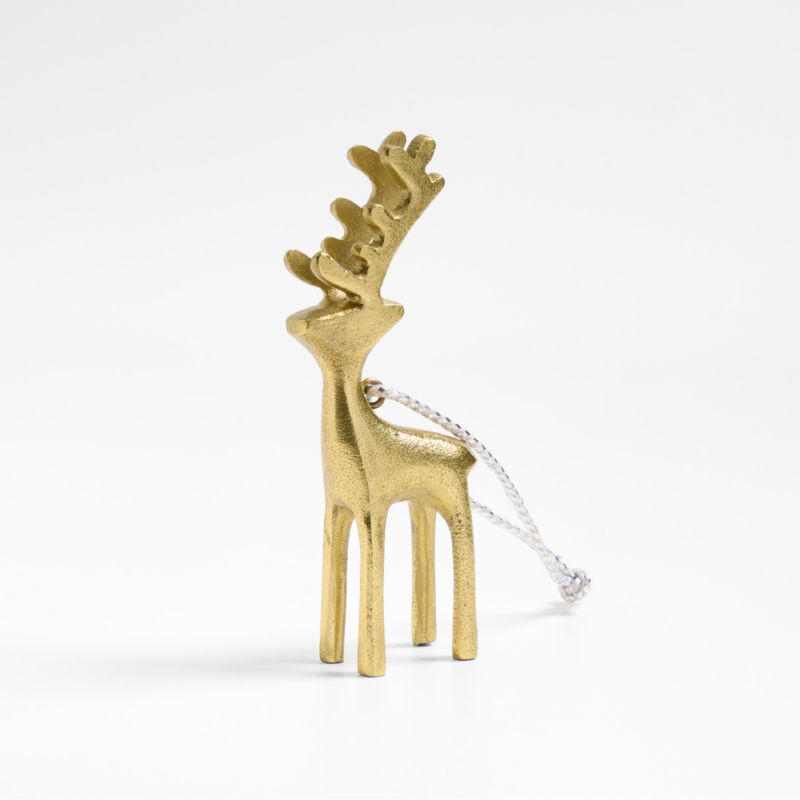 Brass Reindeer Christmas Ornament + Reviews | Crate & Barrel | Crate & Barrel