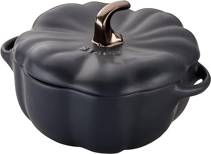 STAUB Ceramic Pumpkin Dish, .75 Qt, 24-oz, Matte Black, Oven Safe | Amazon (US)