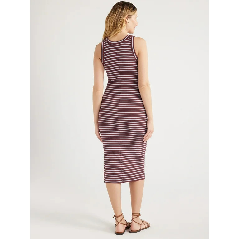 Free Assembly Women's Ribbed Tank Midi Dress, Sizes XS-XXL - Walmart.com | Walmart (US)