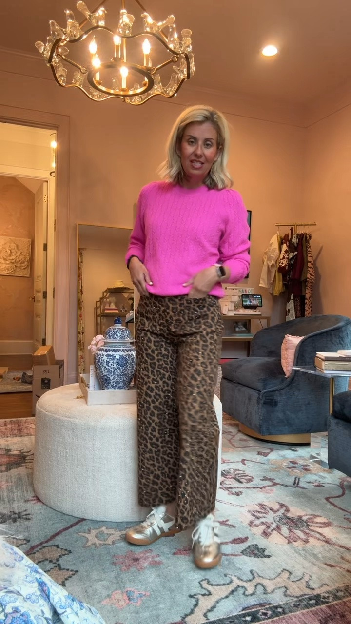 Pink and leopard will always be a yes! 
Sweater - xs
Pants - small
Sneakers - 8 tts

#LTKdayinmylife #LTKootd #LTKmomlife