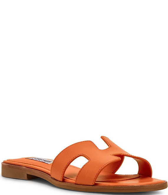 Steve Madden Hadyn Leather Flat Slide Sandals | Dillard's | Dillard's