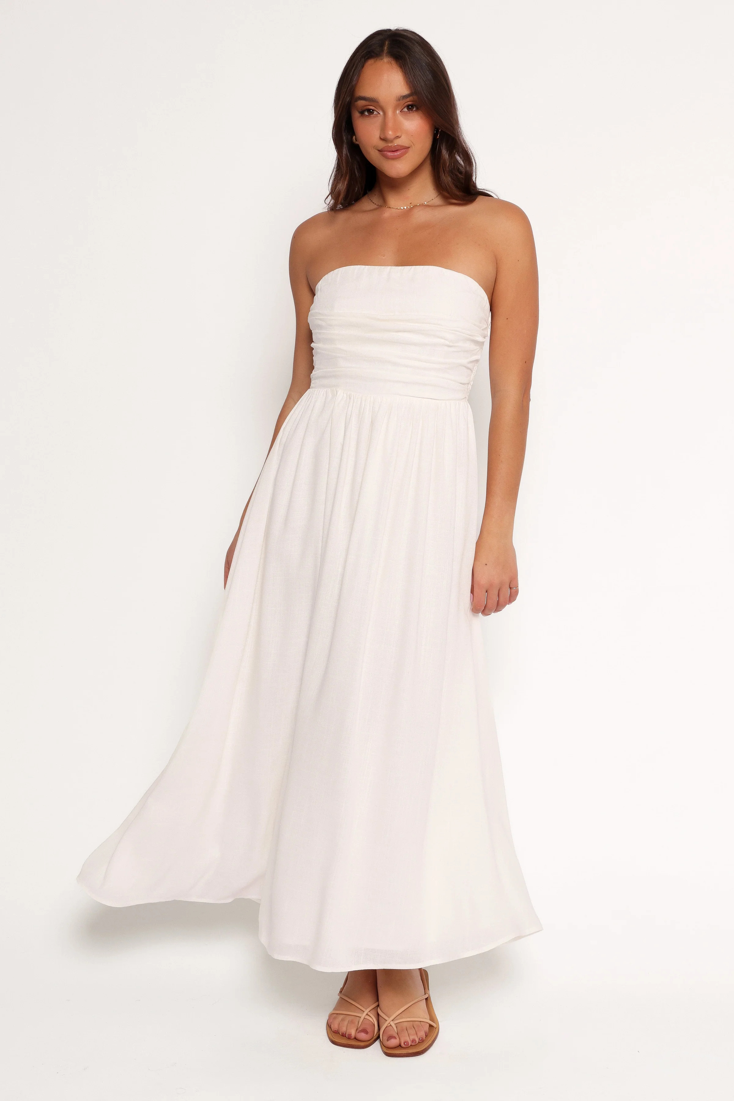Kayt Strapless Dress - White | Petal & Pup (US)