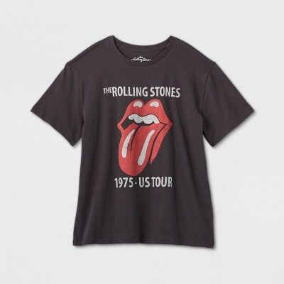 Women's Rolling Stones Short Sleeve Graphic T-Shirt Regular & Plus - Black | Target