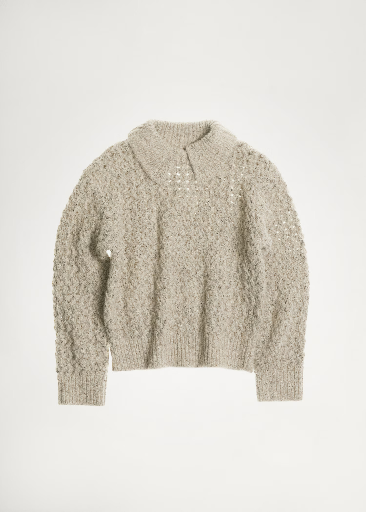 Openwork knitted polo-neck sweater - Women | MANGO USA | Mango (US/MX/AU)