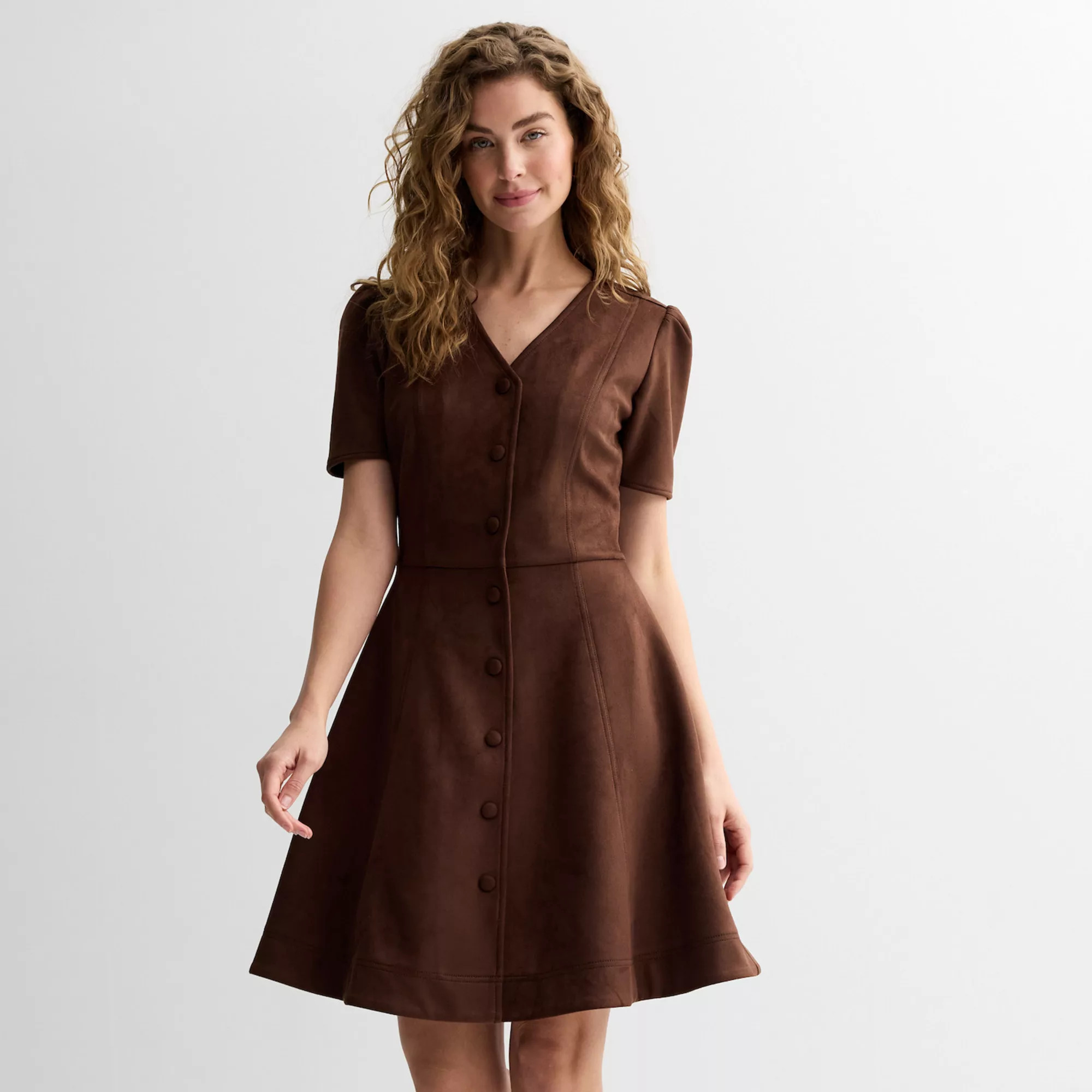 Women's Draper James Button Front Faux Suede Dress | Kohl's