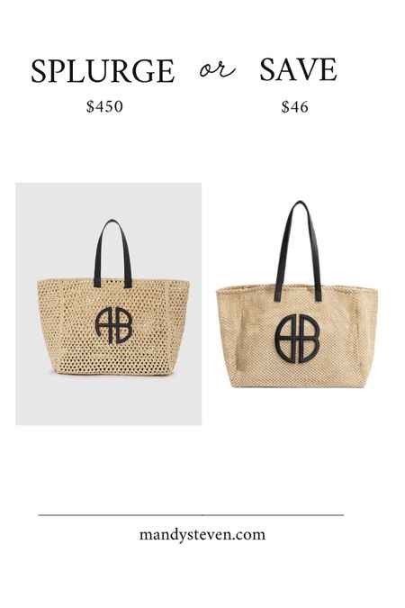 Splurge vs save designer look for less anine bing summer straw bag 

#LTKitbag #LTKswim #LTKfindsunder50
