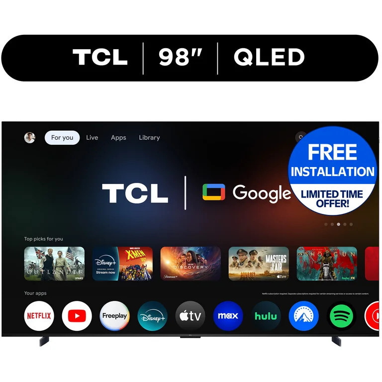 TCL 98" Q Series (NEW 2025) 4K QLED, 144Hz, Dolby Vision HDR & Dolby Atmos Google TV, including B... | Walmart (US)